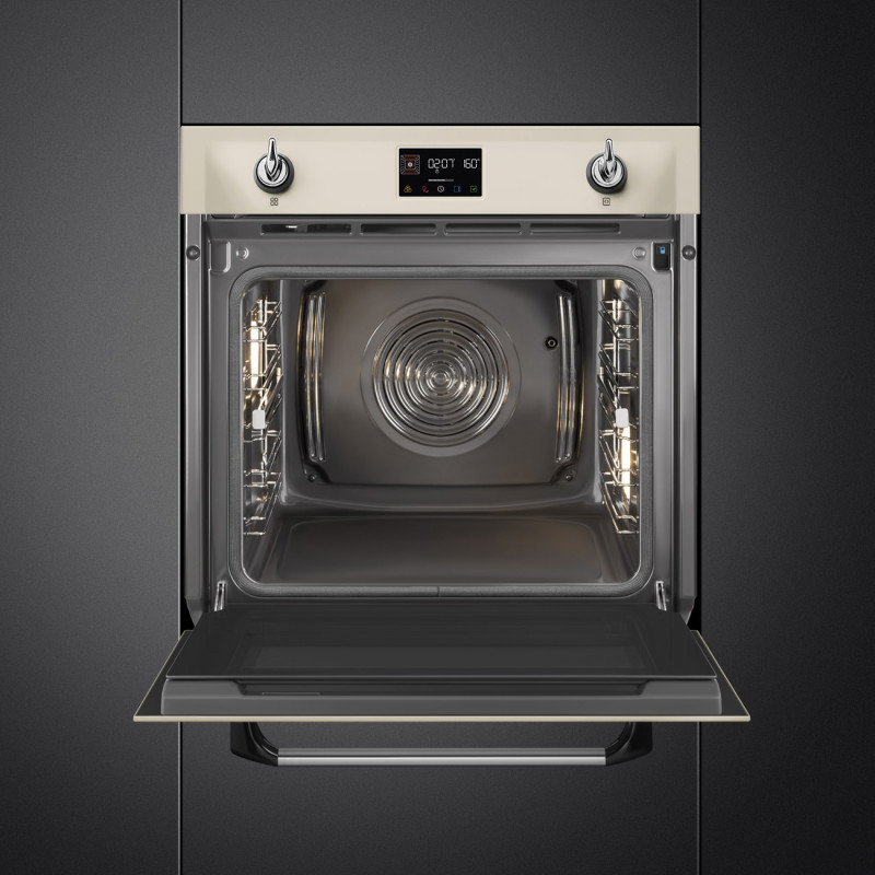 Фурна за вграждане Smeg SOP6902S2PP, 3000W, 68 л, Клас A++, 12 функции и 5 нива на готвене, Готвене чрез Комбинирана пара, Самопочистване, Таймер, 30-280C, Крема