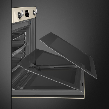 Фурна за вграждане Smeg SOP6902S2PP, 3000W, 68 л, Клас A++, 12 функции и 5 нива на готвене, Готвене чрез Комбинирана пара, Самопочистване, Таймер, 30-280C, Крема