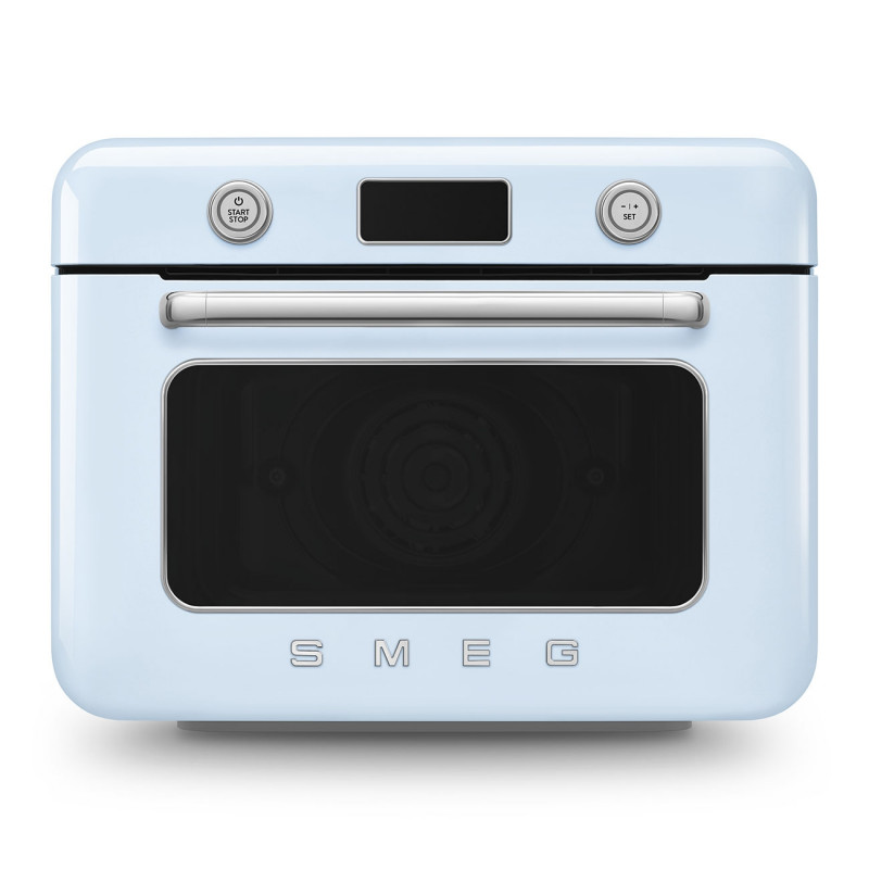 Мини фурна с комбинирана пара Smeg COF01PBEU, 1800 W, 10 функции, LCD дисплей, 40-230C, Пастелно синя