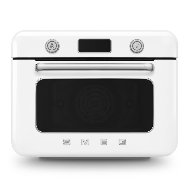 Мини фурна с комбинирана пара Smeg COF01WHEU, 1800 W, 10 функции, LCD дисплей, 40-230C, Бяла