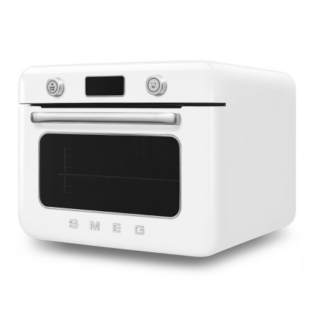 Мини фурна с комбинирана пара Smeg COF01WHEU, 1800 W, 10 функции, LCD дисплей, 40-230C, Бяла