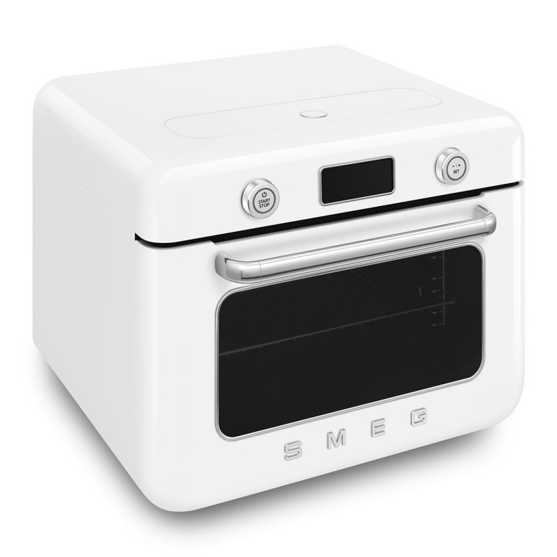 Мини фурна с комбинирана пара Smeg COF01WHEU, 1800 W, 10 функции, LCD дисплей, 40-230C, Бяла