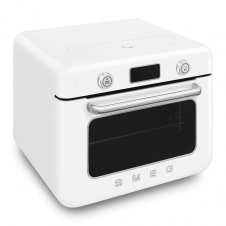Мини фурна с комбинирана пара Smeg COF01WHEU, 1800 W, 10 функции, LCD дисплей, 40-230C, Бяла