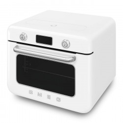 Мини фурна с комбинирана пара Smeg COF01WHEU, 1800 W, 10 функции, LCD дисплей, 40-230C, Бяла