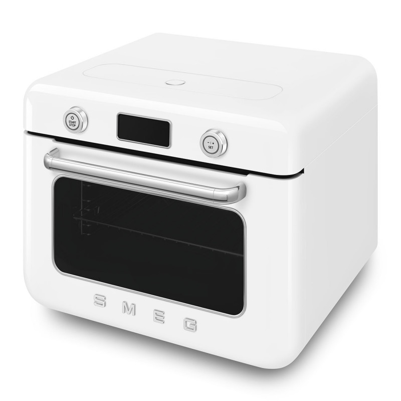 Мини фурна с комбинирана пара Smeg COF01WHEU, 1800 W, 10 функции, LCD дисплей, 40-230C, Бяла