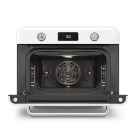 Мини фурна с комбинирана пара Smeg COF01WHEU, 1800 W, 10 функции, LCD дисплей, 40-230C, Бяла