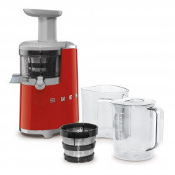 Сокоизстисквачка Smeg SJF01RDEU, 150W, 500 мл, Обратно въртене, Контейнер за отпадъци 1.6 л, Червен