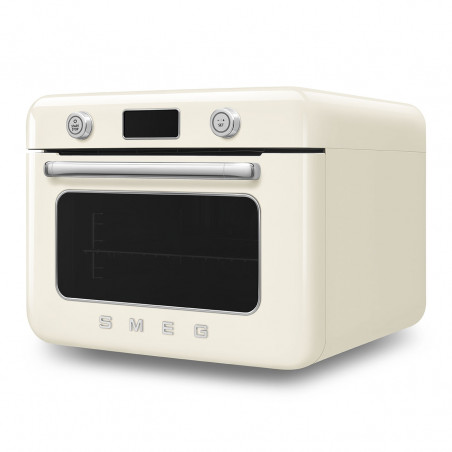 Мини фурна с комбинирана пара Smeg COF01CREU, 1800 W, 10 функции, LCD дисплей, 40-230C, Крем
