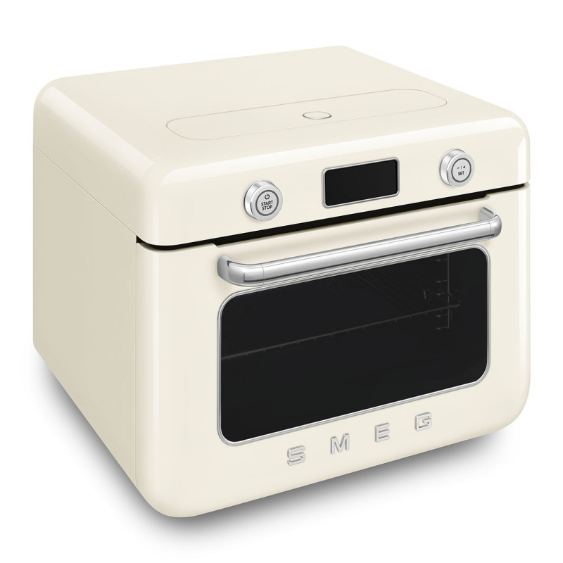 Мини фурна с комбинирана пара Smeg COF01CREU, 1800 W, 10 функции, LCD дисплей, 40-230C, Крем
