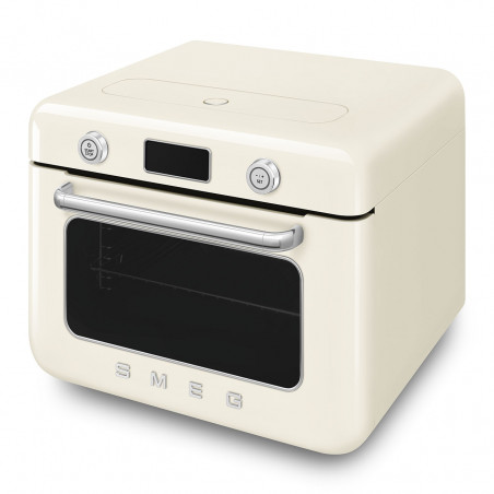 Мини фурна с комбинирана пара Smeg COF01CREU, 1800 W, 10 функции, LCD дисплей, 40-230C, Крем