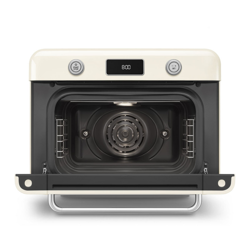 Мини фурна с комбинирана пара Smeg COF01CREU, 1800 W, 10 функции, LCD дисплей, 40-230C, Крем