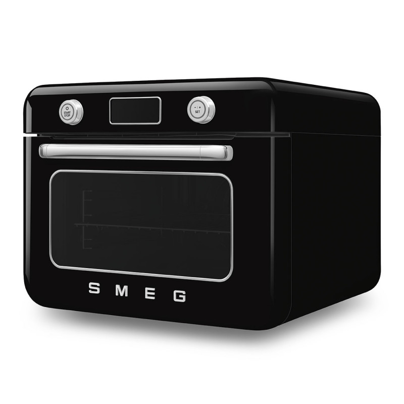 Мини фурна с комбинирана пара Smeg COF01BLEU, 1800 W, 10 функции, LCD дисплей, 40-230C, Черна