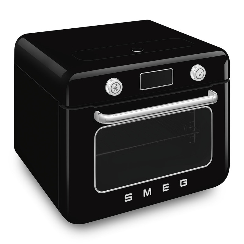Мини фурна с комбинирана пара Smeg COF01BLEU, 1800 W, 10 функции, LCD дисплей, 40-230C, Черна