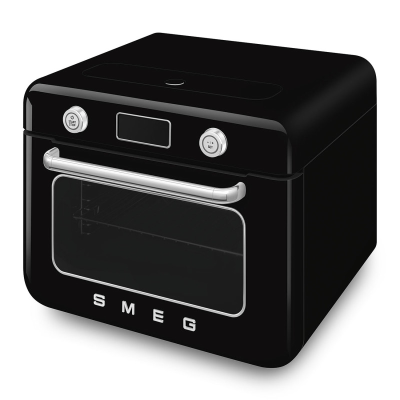Мини фурна с комбинирана пара Smeg COF01BLEU, 1800 W, 10 функции, LCD дисплей, 40-230C, Черна