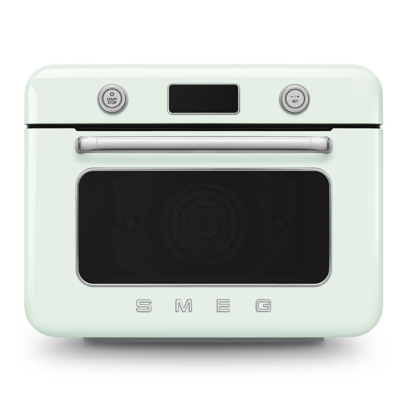 Мини фурна с комбинирана пара Smeg COF01PGEU, 1800 W, 10 функции, LCD дисплей, 40-230C, Пастелно зелена