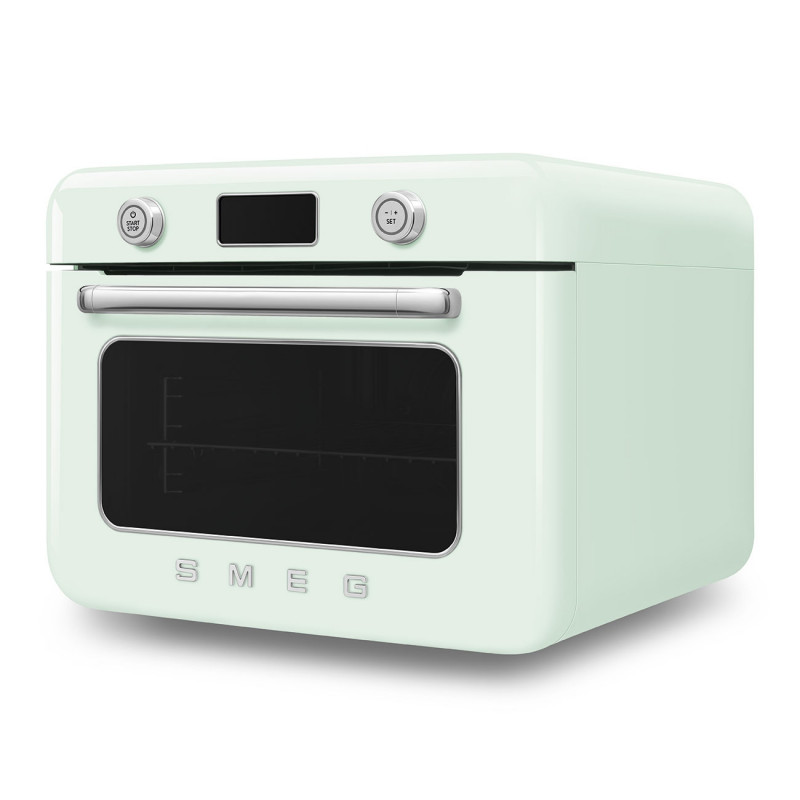 Мини фурна с комбинирана пара Smeg COF01PGEU, 1800 W, 10 функции, LCD дисплей, 40-230C, Пастелно зелена