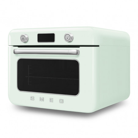 Мини фурна с комбинирана пара Smeg COF01PGEU, 1800 W, 10 функции, LCD дисплей, 40-230C, Пастелно зелена