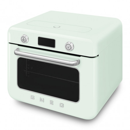 Мини фурна с комбинирана пара Smeg COF01PGEU, 1800 W, 10 функции, LCD дисплей, 40-230C, Пастелно зелена