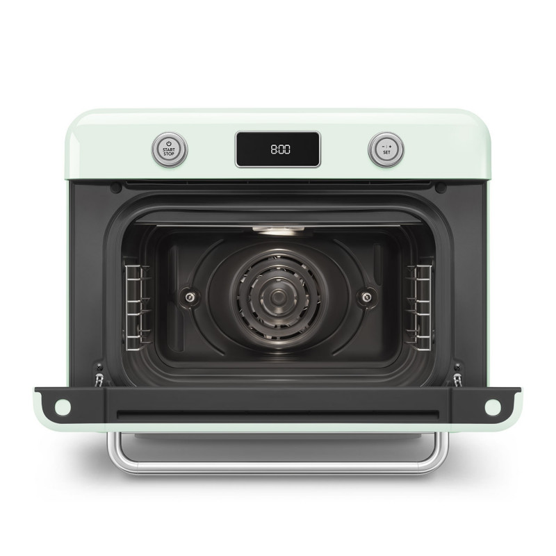 Мини фурна с комбинирана пара Smeg COF01PGEU, 1800 W, 10 функции, LCD дисплей, 40-230C, Пастелно зелена