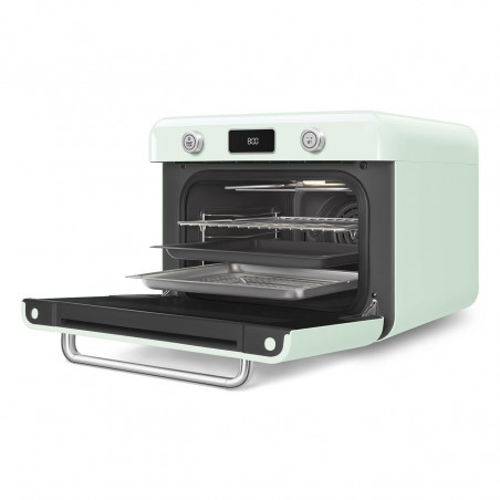Мини фурна с комбинирана пара Smeg COF01PGEU, 1800 W, 10 функции, LCD дисплей, 40-230C, Пастелно зелена