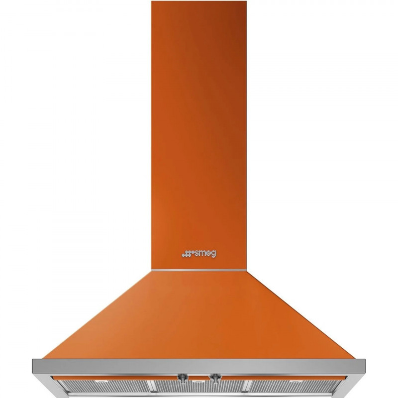Абсорбатор SMEG Portofino KPF9OR, 275W, А+, 781 м3/ч, 3 скорости, 3 филтъра, Антивъзвръщателен клапан, Инокс, LED, Оранжев