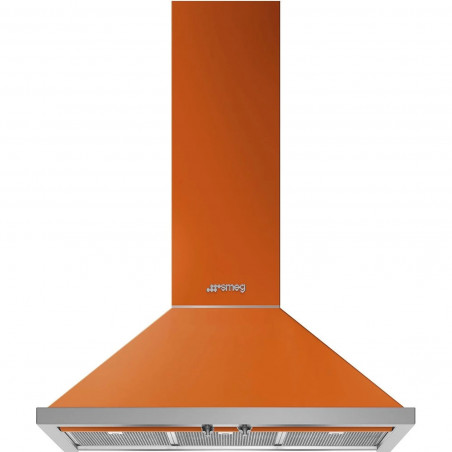 Абсорбатор SMEG Portofino KPF9OR, 275W, А+, 781 м3/ч, 3 скорости, 3 филтъра, Антивъзвръщателен клапан, Инокс, LED, Оранжев