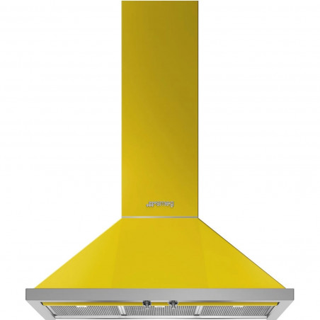 Абсорбатор SMEG Portofino KPF9YW, 275W, А+, 781 м3/ч, 3 скорости, 3 филтъра, Антивъзвръщателен клапан, Инокс, LED, Жълт