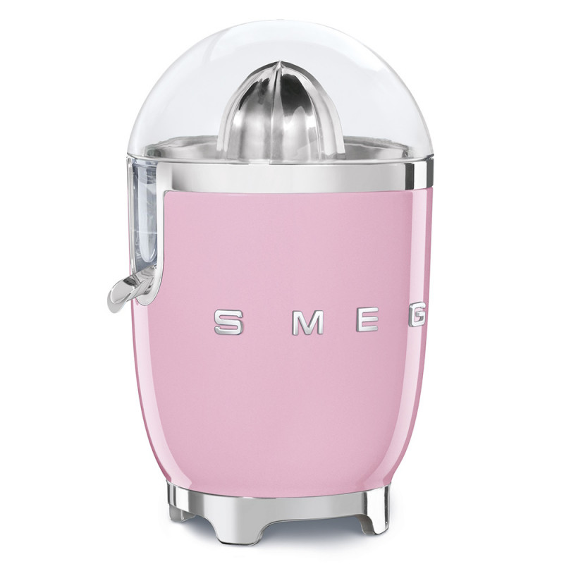 Електрическа цитрус преса Smeg CJF11PKEU, 70 W, Антикапкова система, Противоплъзгаща се основа, Розов
