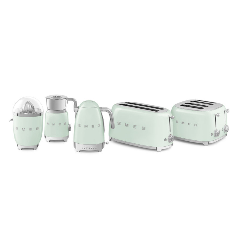 Електрическа цитрус преса Smeg CJF11PGEU, 70 W, Антикапкова система, Противоплъзгаща се основа, Пастелно зелен