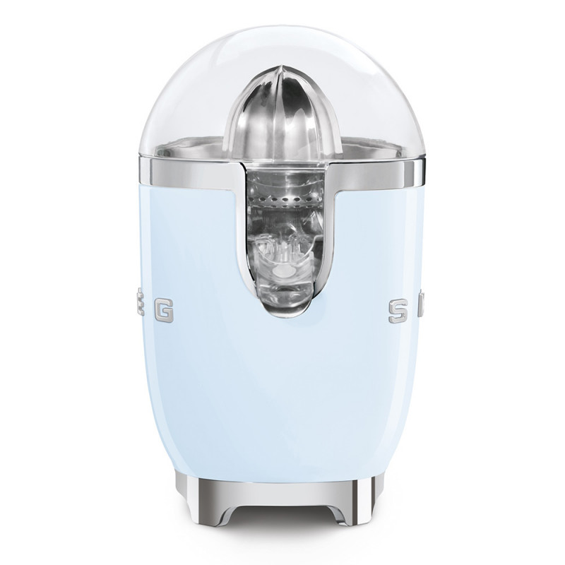 Електрическа цитрус преса Smeg CJF11PBEU, 70 W, Антикапкова система, Противоплъзгаща се основа, Пастелно син