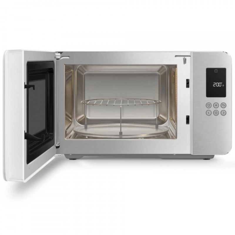 Микровълнова фурна с грил 4в1 SMEG Collezione MOC01WHMEU, 1900W, 29 л, 18 програми, Плавно затваряне, Звуков сигнал, LCD, Бял мат