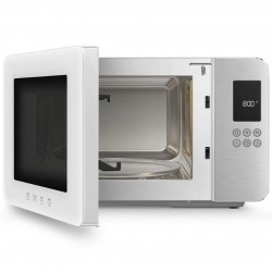 Микровълнова фурна с грил 4в1 SMEG Collezione MOC01WHMEU, 1900W, 29 л, 18 програми, Плавно затваряне, Звуков сигнал, LCD, Бял мат