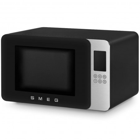 Микровълнова фурна с грил 4в1 SMEG Collezione MOC01BLMEU, 1900W, 29 л, 18 програми, Плавно затваряне, Звуков сигнал, LCD, Черен мат