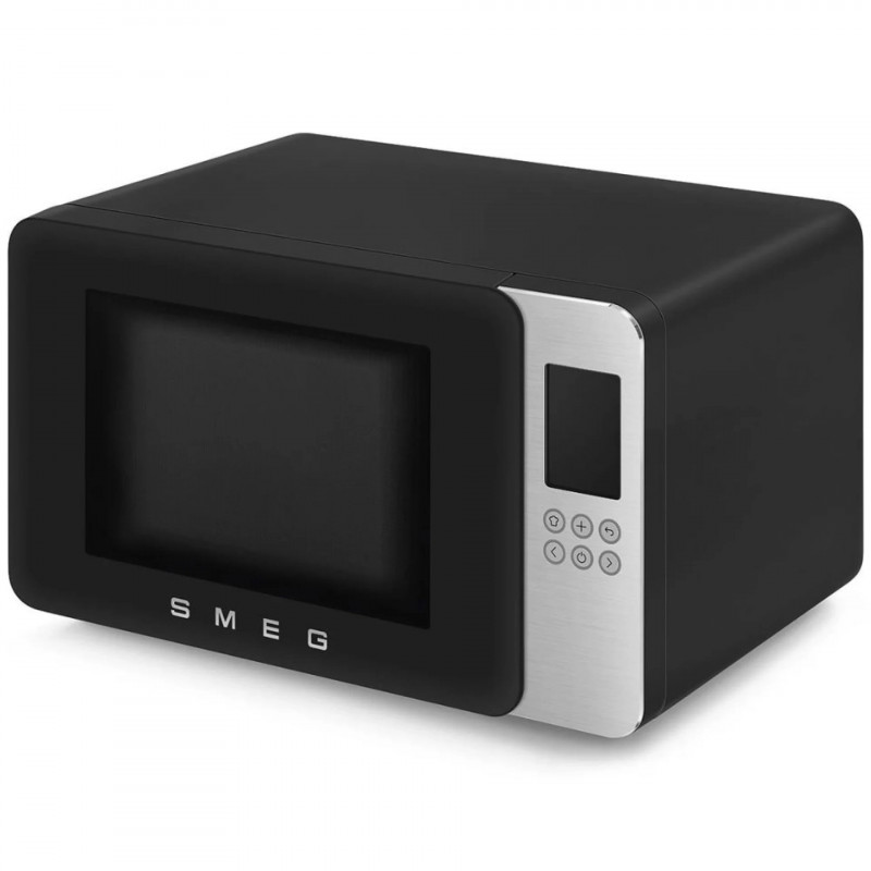Микровълнова фурна с грил 4в1 SMEG Collezione MOC01BLMEU, 1900W, 29 л, 18 програми, Плавно затваряне, Звуков сигнал, LCD, Черен мат