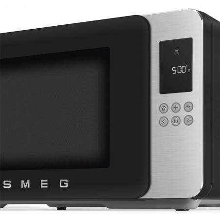 Микровълнова фурна с грил 4в1 SMEG Collezione MOC01BLMEU, 1900W, 29 л, 18 програми, Плавно затваряне, Звуков сигнал, LCD, Черен мат