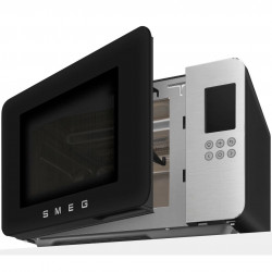 Микровълнова фурна с грил 4в1 SMEG Collezione MOC01BLMEU, 1900W, 29 л, 18 програми, Плавно затваряне, Звуков сигнал, LCD, Черен мат
