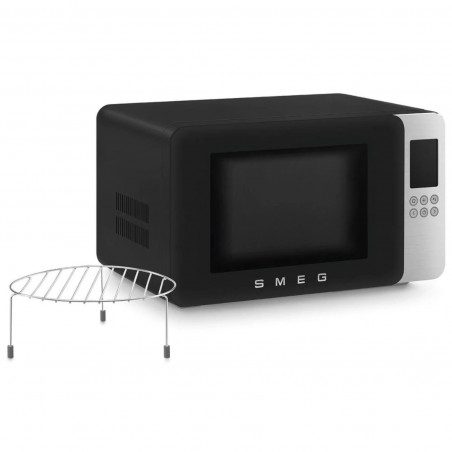 Микровълнова фурна с грил 4в1 SMEG Collezione MOC01BLMEU, 1900W, 29 л, 18 програми, Плавно затваряне, Звуков сигнал, LCD, Черен мат