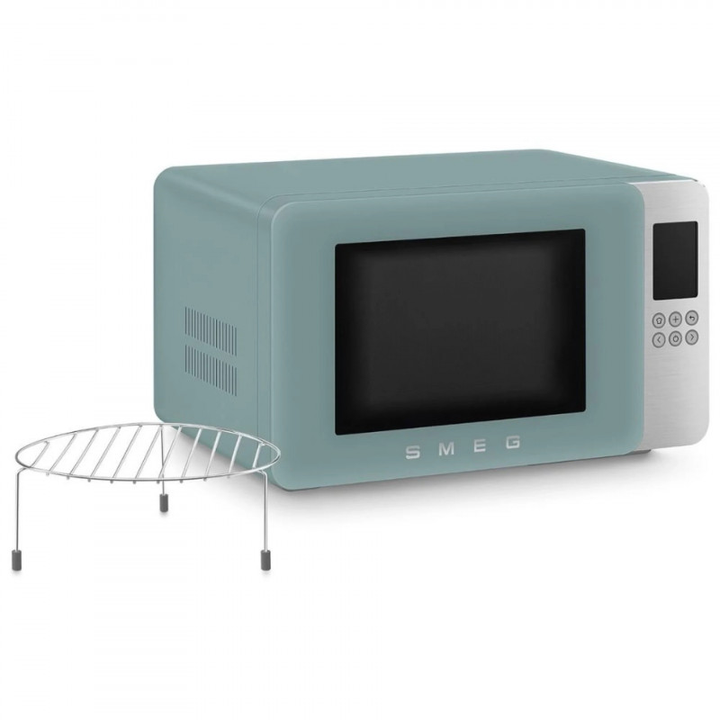 Микровълнова фурна с грил 4в1 SMEG Collezione MOC01EGMEU, 1900W, 29 л, 18 програми, Плавно затваряне, Звуков сигнал, LCD, Зелен