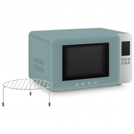 Микровълнова фурна с грил 4в1 SMEG Collezione MOC01EGMEU, 1900W, 29 л, 18 програми, Плавно затваряне, Звуков сигнал, LCD, Зелен