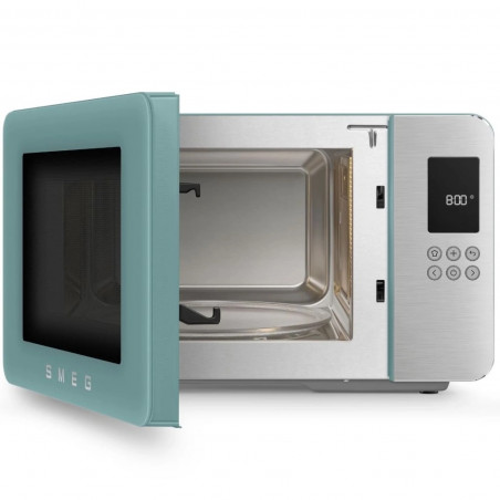 Микровълнова фурна с грил 4в1 SMEG Collezione MOC01EGMEU, 1900W, 29 л, 18 програми, Плавно затваряне, Звуков сигнал, LCD, Зелен