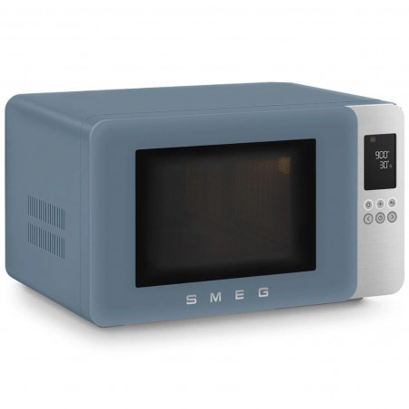 Микровълнова фурна с грил 4в1 SMEG Collezione MOC01SBMEU, 1900W, 29 л, 18 програми, Плавно затваряне, Звуков сигнал, LCD, Син