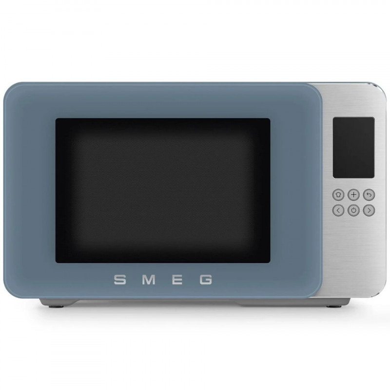 Микровълнова фурна с грил 4в1 SMEG Collezione MOC01SBMEU, 1900W, 29 л, 18 програми, Плавно затваряне, Звуков сигнал, LCD, Син