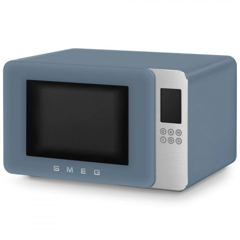 Микровълнова фурна с грил 4в1 SMEG Collezione MOC01SBMEU, 1900W, 29 л, 18 програми, Плавно затваряне, Звуков сигнал, LCD, Син