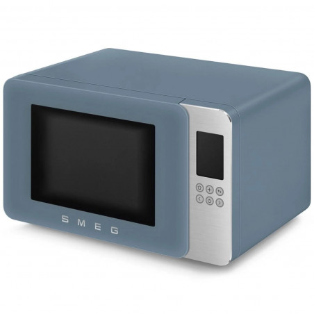 Микровълнова фурна с грил 4в1 SMEG Collezione MOC01SBMEU, 1900W, 29 л, 18 програми, Плавно затваряне, Звуков сигнал, LCD, Син