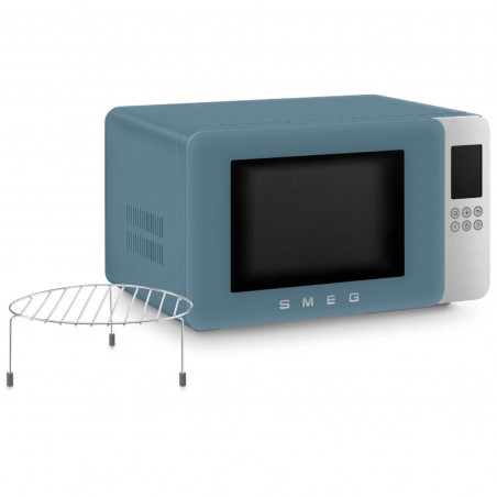 Микровълнова фурна с грил 4в1 SMEG Collezione MOC01SBMEU, 1900W, 29 л, 18 програми, Плавно затваряне, Звуков сигнал, LCD, Син