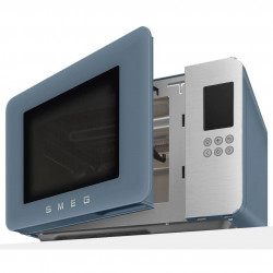 Микровълнова фурна с грил 4в1 SMEG Collezione MOC01SBMEU, 1900W, 29 л, 18 програми, Плавно затваряне, Звуков сигнал, LCD, Син