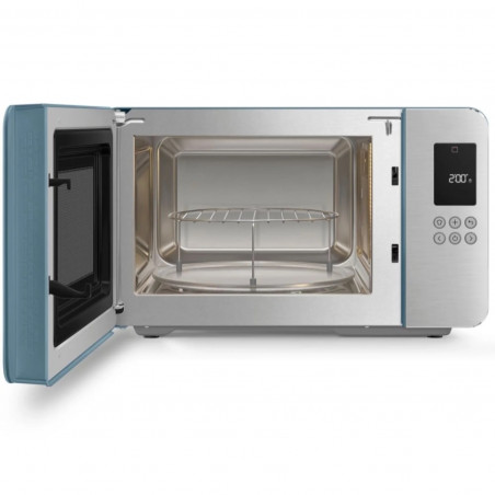 Микровълнова фурна с грил 4в1 SMEG Collezione MOC01SBMEU, 1900W, 29 л, 18 програми, Плавно затваряне, Звуков сигнал, LCD, Син