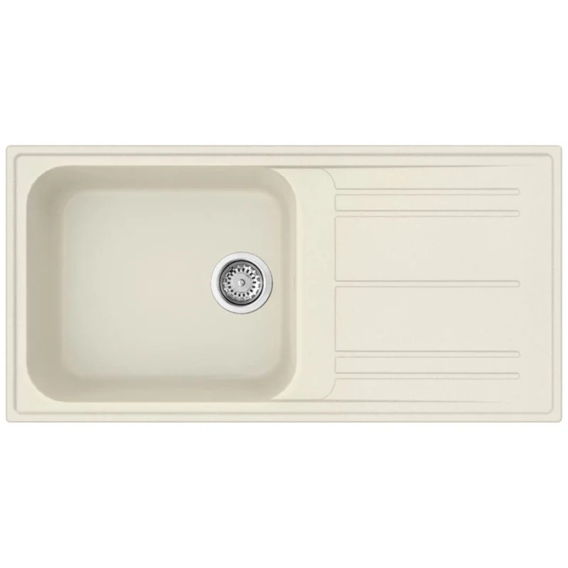 Кухненска мивка Smeg LZ150P, 100 см, Материал против надраскване, Лесен за почистване, Крем