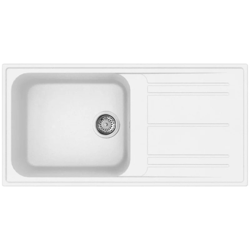Кухненска мивка Smeg LZ150B, 100 см, Материал против надраскване, Лесен за почистване, Бял