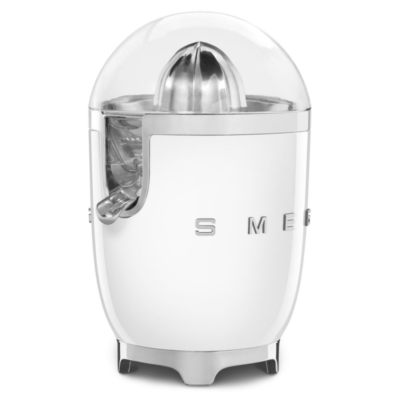 Електрическа цитрус преса Smeg CJF11WHEU, 70 W, Антикапкова система, Противоплъзгаща се основа, Бял